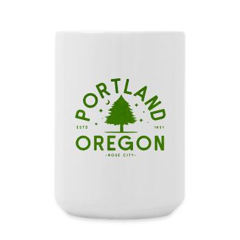 Portland Green Tree Logo - Large Mug 440 ml - white - Front