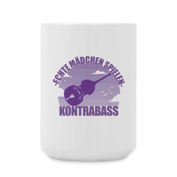 Kontrabass Instrument Musikerin Mädchen Geschenk - Große Tasse 440 ml - Weiß - Vorne