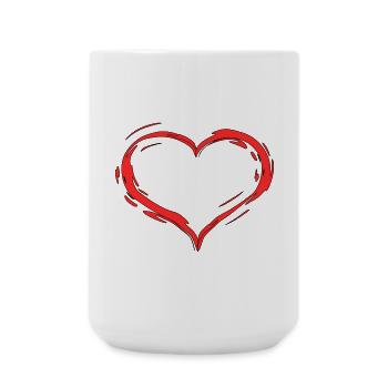 Herz - Große Tasse 440 ml - Weiß - Vorne