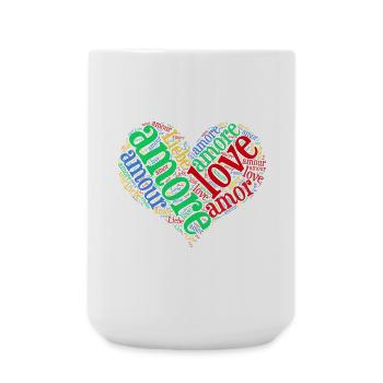t-shirt love love love Liebe amor word cloud - Large Mug 440 ml - white - Front