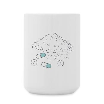 Complément alimentaire Pilules Poudre Comprimés - Grande tasse 440 ml - blanc - Devant