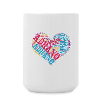 Sicily T-shirt Adrano heart word cloud t-shirt - Large Mug 440 ml - white - Front