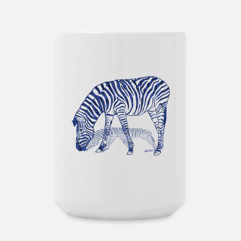 Zebra mit Zebraschatten - Große Tasse 440 ml - Weiß