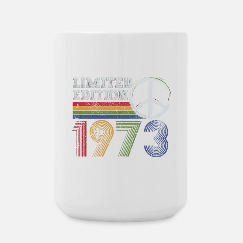 Limited Edition Peace 1973 Retro - Large Mug 440 ml - white