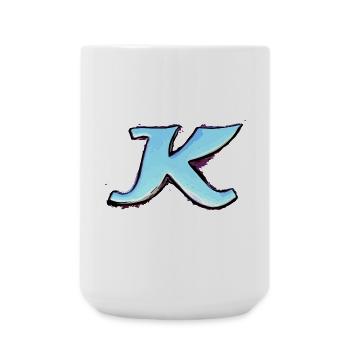 Buchstabe K - Große Tasse 440 ml - Weiß - Vorne