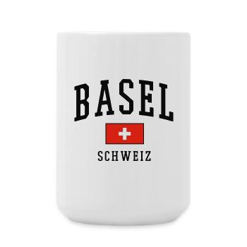 Basel Switzerland Flag - Large Mug 440 ml - white - Front