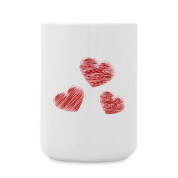 HERZ. HERZ. VALENTINSTAG. LIEBE. LIEBE. PAAR. - Große Tasse 440 ml - Weiß - Vorne