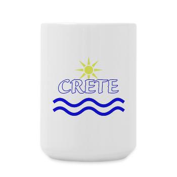 Sonne und Meer Kreta Logo Design - Große Tasse 440 ml - Weiß - Vorne