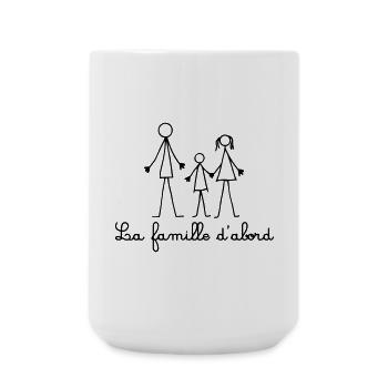 La Famille d'abord - Famille Bonhommes Allumettes - Grande tasse 440 ml - blanc - Devant
