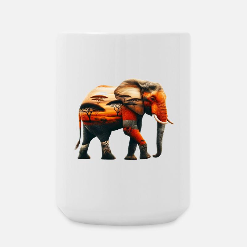 Elefant - Große Tasse 440 ml - Weiß