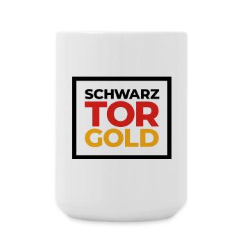 Deutsche Sport Mannschaften - SchwarzTorGold Box - Große Tasse 440 ml - Weiß - Vorne