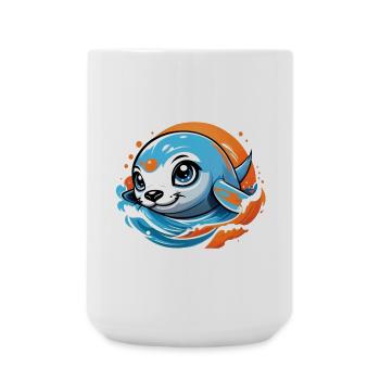 Cute baby seal - Large Mug 440 ml - white - Front