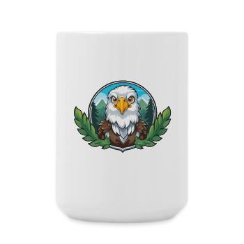Gardien du pygargue à tête blanche dans la forêt - Grande tasse 440 ml - blanc - Devant