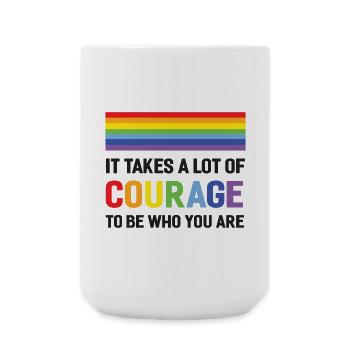 LGBTQ Pride Month - It Takes a Lot of Courage - Large Mug 440 ml - white - Front