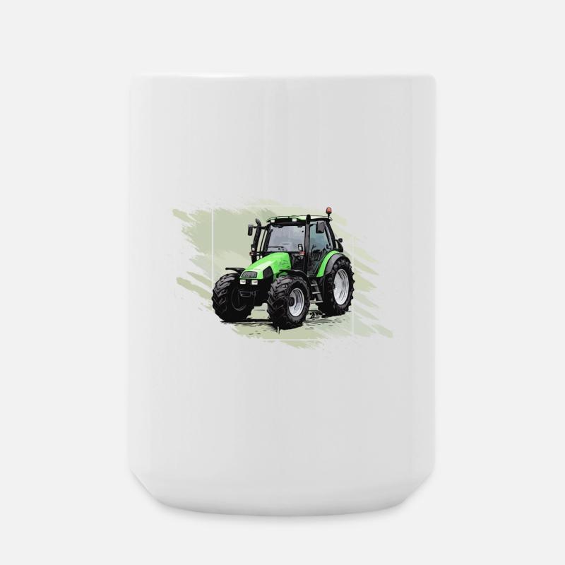 Kleiner grüner Traktor - Große Tasse 440 ml - Weiß