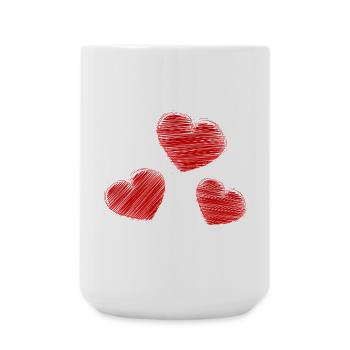 HERZ. PAPA. MAMA. Junggesellinnenabschied. BEBE. KIND. HERZ. FEST - Große Tasse 440 ml - Weiß - Vorne