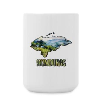 Carte à l’aquarelle du Honduras - Grande tasse 440 ml - blanc - Devant