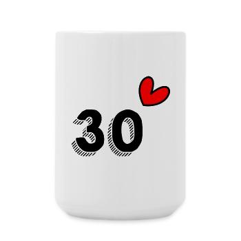 30. 30 ANS. 30e ANNIVERSAIRE. ANNIVERSAIRE 30 ANS. - Grande tasse 440 ml - blanc - Devant