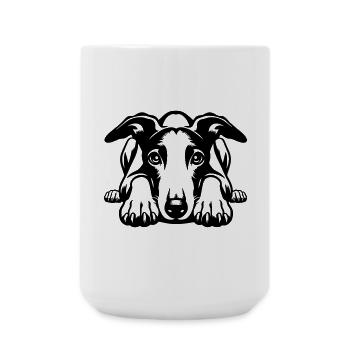 Whippet Head with Paws - Large Mug 440 ml - white - Front