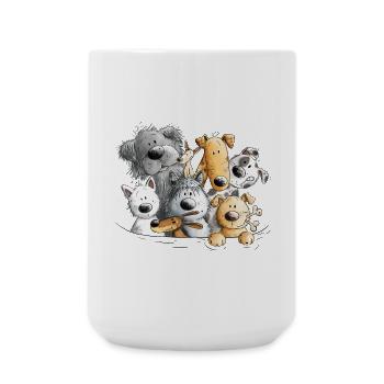 Hunde Hundehaufen Hund Rudel - Große Tasse 440 ml - Weiß - Vorne