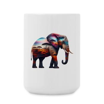 Elefant - Große Tasse 440 ml - Weiß - Vorne