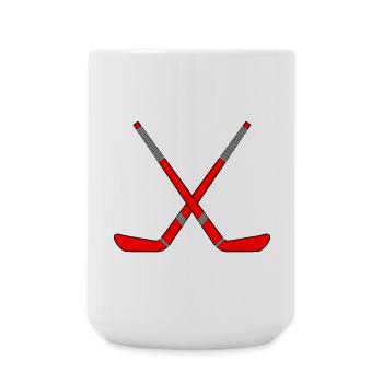 Gekreuzte Eishockeyschläger - Große Tasse 440 ml - Weiß - Vorne