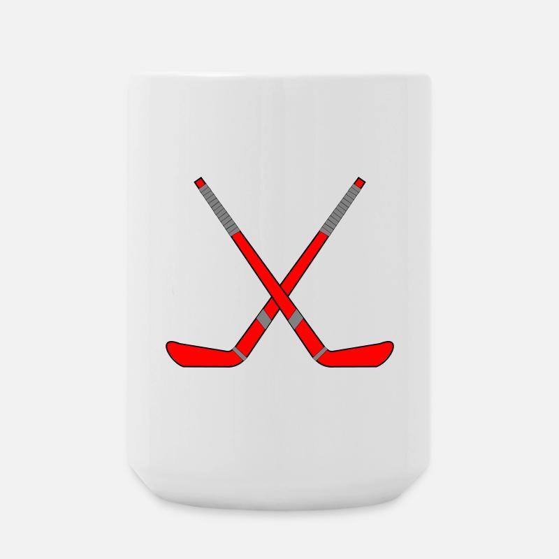 Gekreuzte Eishockeyschläger - Große Tasse 440 ml - Weiß