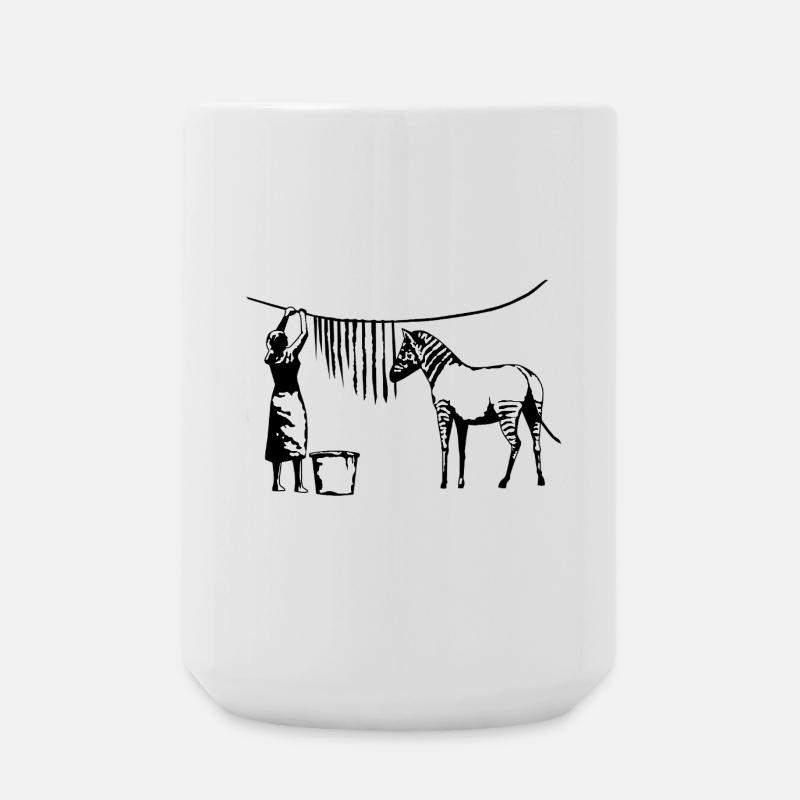 Funny Zebra Stripes - Large Mug 440 ml - white
