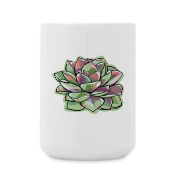 Echeveria Fat Leaf Rosette Succulente - Grande tasse 440 ml - blanc - Devant