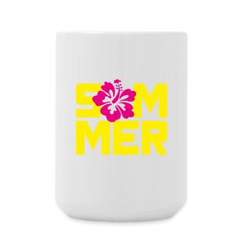 Summer Hawaii Blossom Holiday Holiday Flower Power Sun - Large Mug 440 ml - white - Front