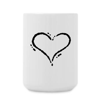 Herz - Scribble (Zeichnung) - Große Tasse 440 ml - Weiß - Vorne