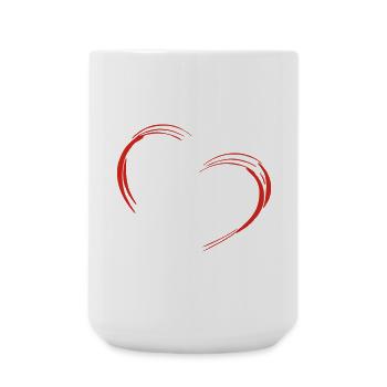 Herz - Große Tasse 440 ml - Weiß - Vorne