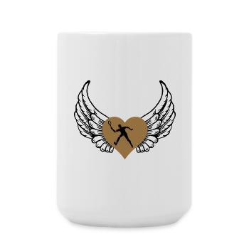 Tennis Herz mit Flügeln - Große Tasse 440 ml - Weiß - Vorne