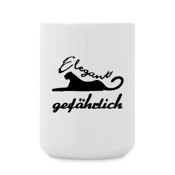 Elegant gefährlich Katze wild lustig Geschenk - Große Tasse 440 ml - Weiß - Vorne