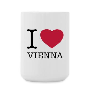 I LOVE VIENNA Wien Austria Österreich - Große Tasse 440 ml - Weiß - Vorne