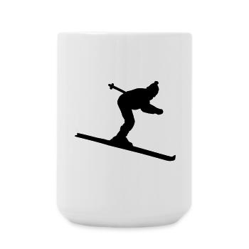 Skier down - Large Mug 440 ml - white - Front