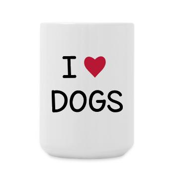 J'adore les chiens I Idée cadeau - Grande tasse 440 ml - blanc - Devant