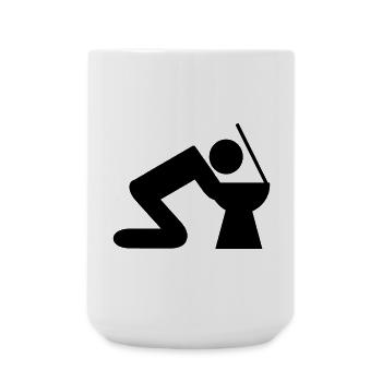 hand over - Large Mug 440 ml - white - Front
