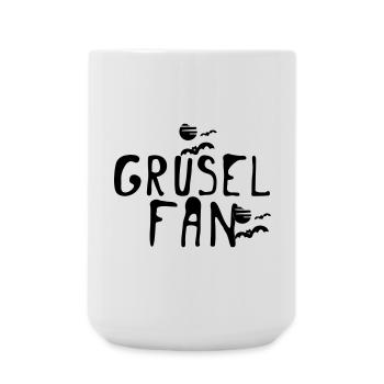 Grusel Fan Halloween Herbst Fun Spruch Geschenk - Große Tasse 440 ml - Weiß - Vorne
