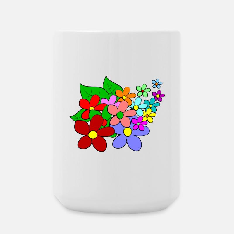 Blumen - Große Tasse 440 ml - Weiß