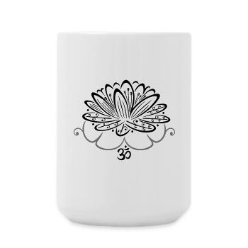 Lotus lotus flower Om symbol lotus flower - Large Mug 440 ml - white - Front