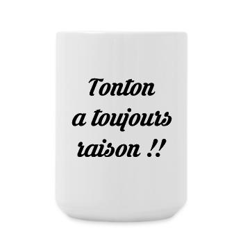 Tonton - Oncle - Neveu - Nièce - Bébé - Naissance - Grande tasse 440 ml - blanc - Devant