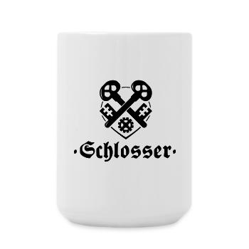 Schlosser, Zunftzeichen mit alter Schrift - Große Tasse 440 ml - Weiß - Vorne