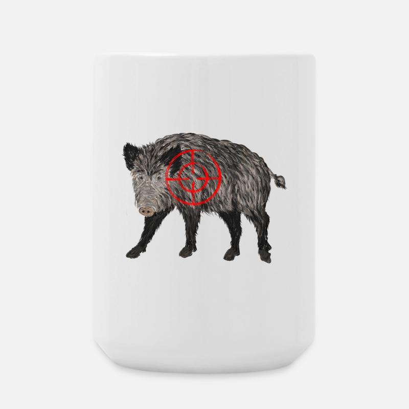 wildschwein jäger - Große Tasse 440 ml - Weiß