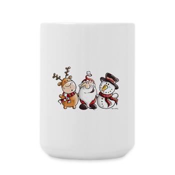 Ho Ho Ho Weihnachtsmann mit Freunden - Weihnachten - Große Tasse 440 ml - Weiß - Vorne