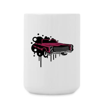 Graffiti de voitures anciennes - Grande tasse 440 ml - blanc - Devant