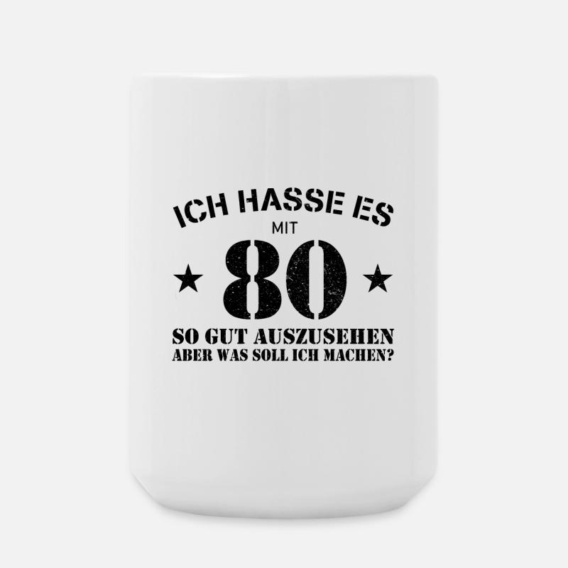 80. Geburtstag - Große Tasse 440 ml - Weiß