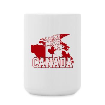 Globe Tee du drapeau de l’érable canadien - Grande tasse 440 ml - blanc - Devant