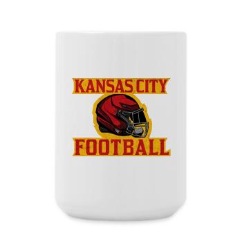 Kansas City Football Helmet Design - Large Mug 440 ml - white - Front