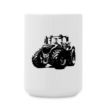 Strong German tractor with red rims - Large Mug 440 ml - white - Front